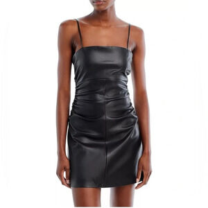 NWOT Proenza Schouler White Label Faux Leather Mini Dress Size Womens 2